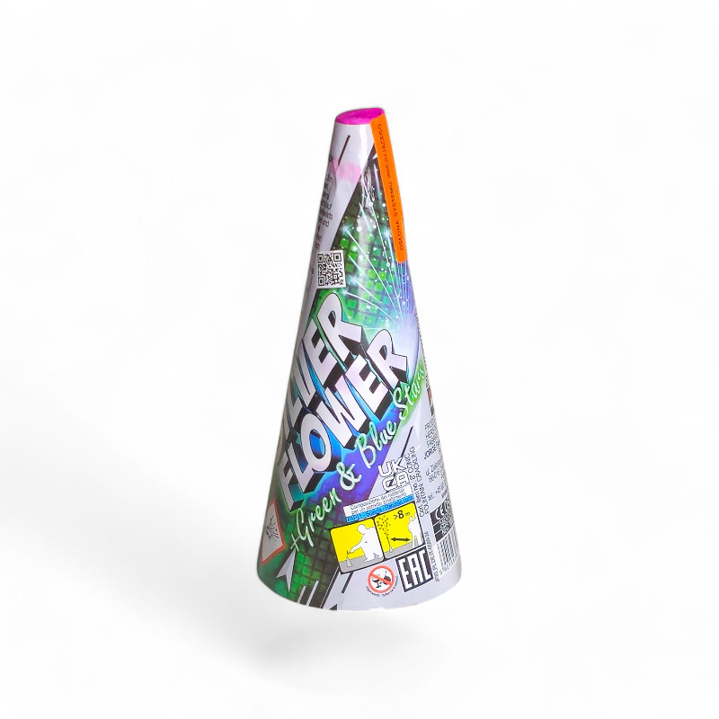 VULKAN SILVER FLOWER + GREEN & BLUE STARS JF93