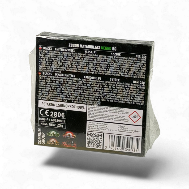 MATABRUJAS NEGRO 5G PETARDY 5 SZTUK ZB305 — afbeelding 3